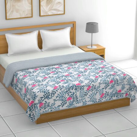 Reversible 90×100 Inches Double Bed Cotton AC Quilt or Dohar (For 2 Persons)