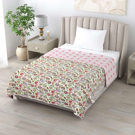 Reversible 60×90 Inches Flannel Filling Quilt/Dohar | 1 Piece