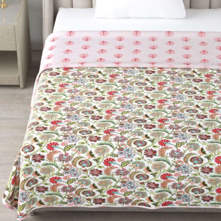 Reversible 60×90 Inches Flannel Filling Quilt/Dohar | 1 Piece