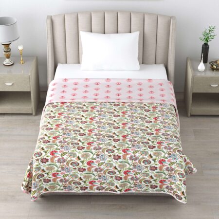 Reversible 60×90 Inches Flannel Filling Quilt/Dohar | 1 Piece