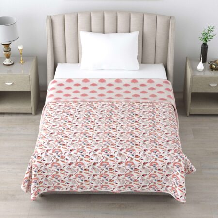 1 Piece Single Bed 60×90 Inches Cotton Quilt or Dohar + Reversible + Machine Washable