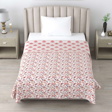 1 Piece Single Bed 60x90 Inches Cotton Quilt or Dohar + Reversible + Machine Washable