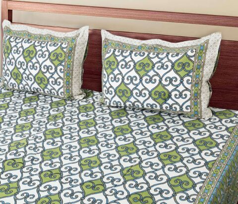 Cotton Bedsheet King Size + 100x108 Inches/8.5 by 9 ft King Size Bedsheet with 2 Pillow Covers - Image 5