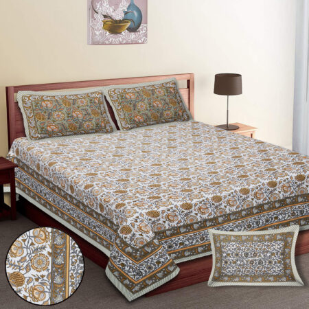 90×108 Inches Queen Size Bed Sheet made with Pure Cotton