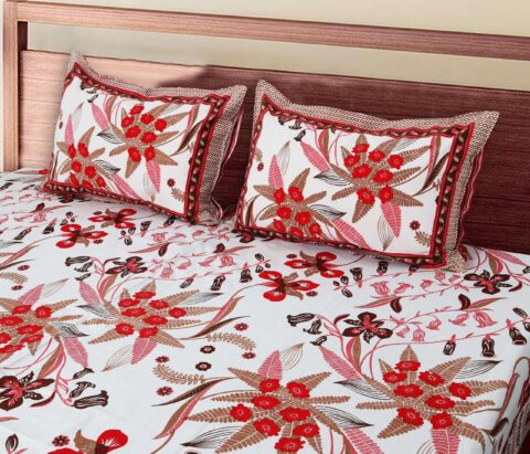 Diwan Size Bed Sheet 70x100 Inches | Utsav Print | 2 Pillow Covers | 100% Cotton - Image 3