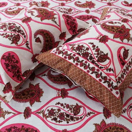 Utsav Print | 70×100 Inches Diwan Pure Cotton Bedsheet | 2 Pillow Covers | Fast Colours