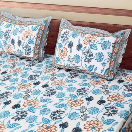 Utsav Catalogue | 70×100 Inches Diwan Size Bedsheet with 2 Pillow Covers | 70 by 100 Diwan Bed Sheet