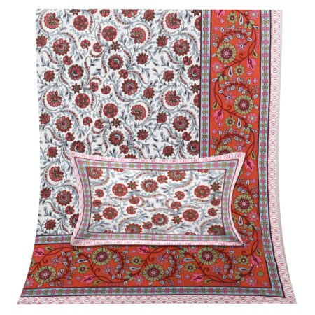 100×108 Inches King Size Bed Sheet – Utsav Print – Pure Cotton – 2 Pillow Covers