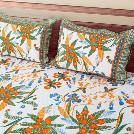 Pure Cotton Utsav 100×108 Inches King Size Bed Sheet – 2 Pillow Covers