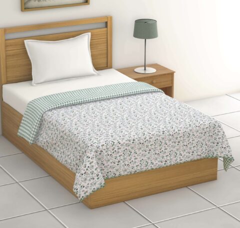 Check Print | Reversible Single Bed 60x90 Inches AC Quilt | Flannel Filling Dohar | 1 Piece - Image 3