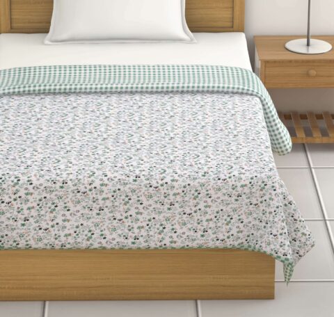 Check Print | Reversible Single Bed 60x90 Inches AC Quilt | Flannel Filling Dohar | 1 Piece - Image 2