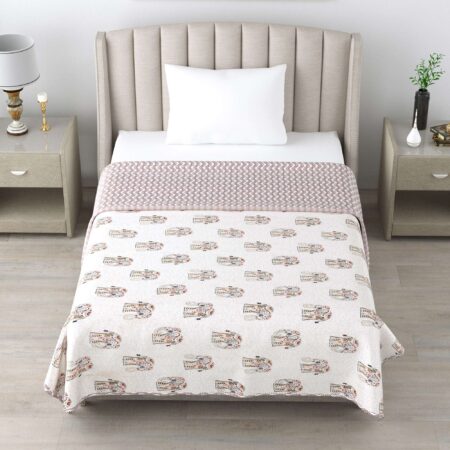 60×90 Inches Flannel Filling Single Bed AC Dohar | AC Quilt for Single Bed | Cotton Fabric (1 Pair)