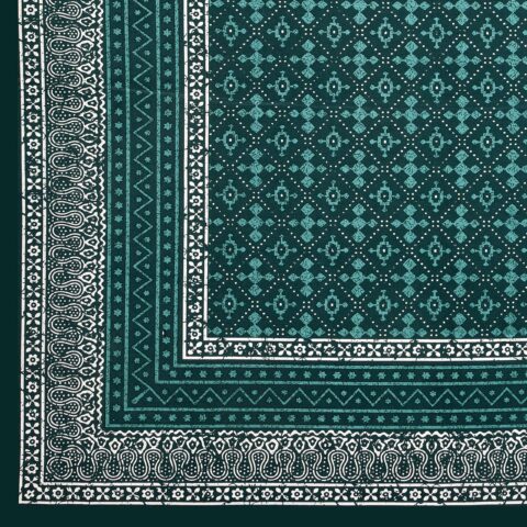 Dark Colour Cotton Bedsheet | 90x108 Inches Double Bed Sheet | Dabu Print Collection | 2 Pillow Covers - Image 6