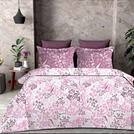 Rosemary Collection + 108×108 Inches King Size Bed Sheet + Twill Cotton + 2 Pillow Covers