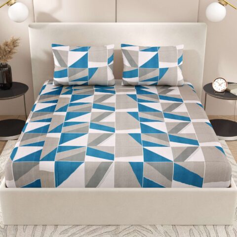 108x108 Inches King Size Bedsheet - 2 Pillow Covers - Soft Cotton Fabric - 9x9 Feet - Glace Cotton - Image 2