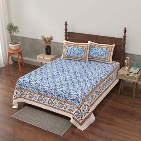 70×100 Inches Cotton Diwan Bedsheet | 2 Pillow Covers | Fade Resistant | Cotton Diwan Bedsheet