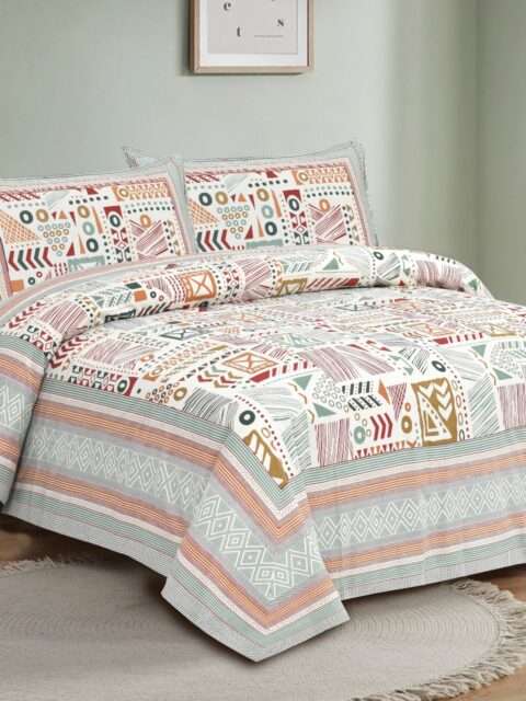 Rudraksh King Size 108"x108" Pure Cotton Bedsheets + 2 Pillow Covers + 9by9 Feet King Size Bedsheet - Image 2